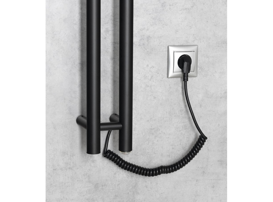 Sapho PAPINADO elektrický sušák ručníků 109x1200mm, 40W, černá mat ER340