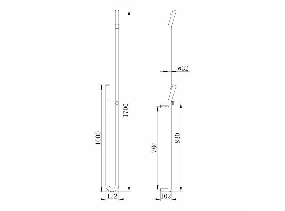 Sapho DUOPASSO elektrický sušák ručníků s časovačem 122x1700mm, 45 W, chrom ER730