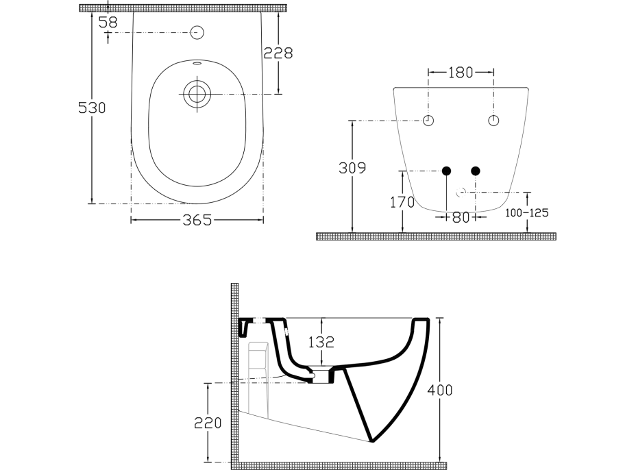 Isvea INFINITY bidet závěsný, 36, 5x53cm, bílá 10NF41001