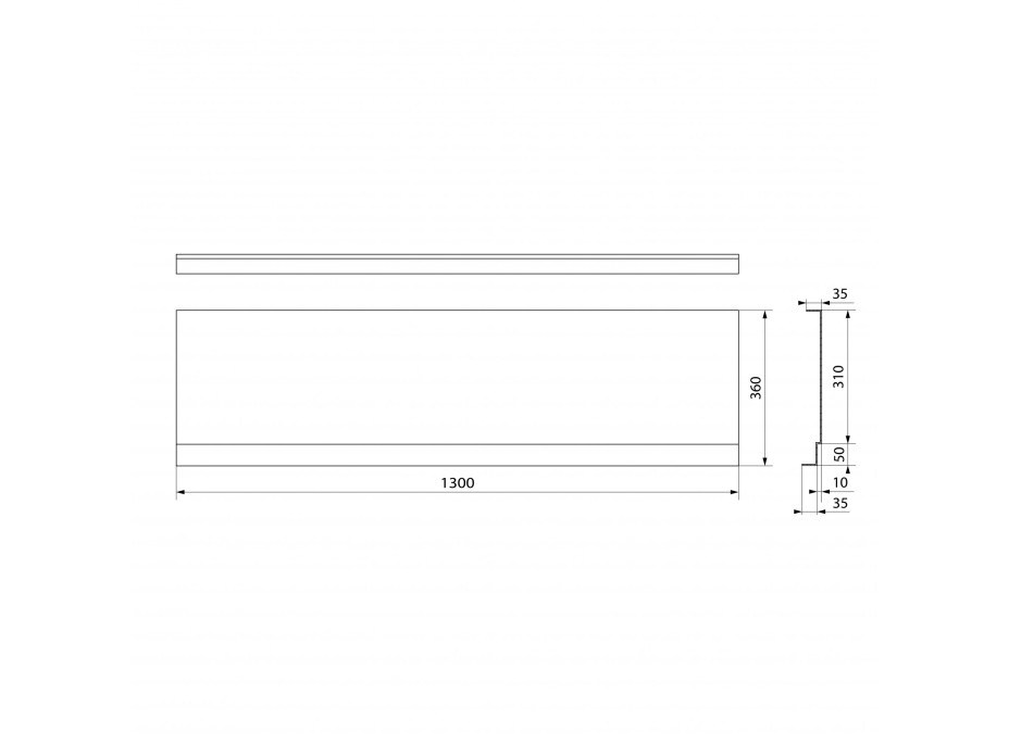 Polysan DEEP PLAIN NIKA panel 130x36cm 72956