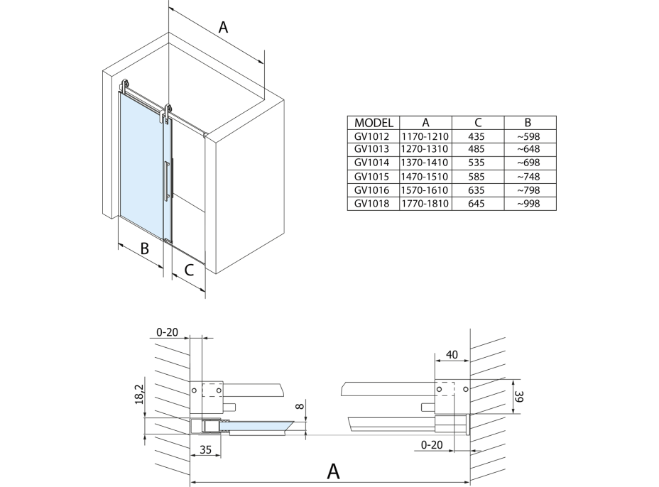 Gelco VOLCANO sprchové dveře 1500 mm, čiré sklo GV1015
