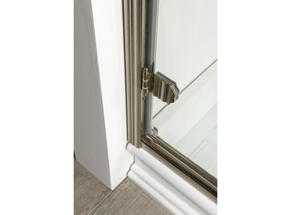 Gelco ANTIQUE sprchové dveře otočné, 800mm, levé, ČIRÉ sklo, bronz GQ1280LC