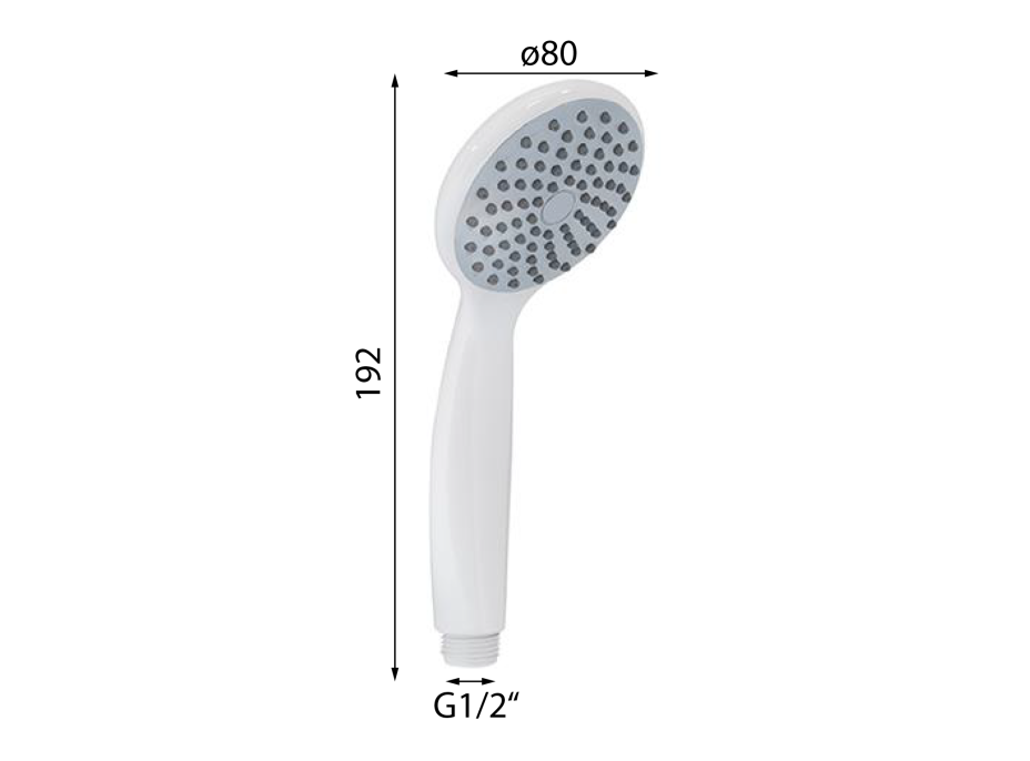 Gedy EASY ruční sprcha, průměr 80mm, ABS/bílá GYHS10003