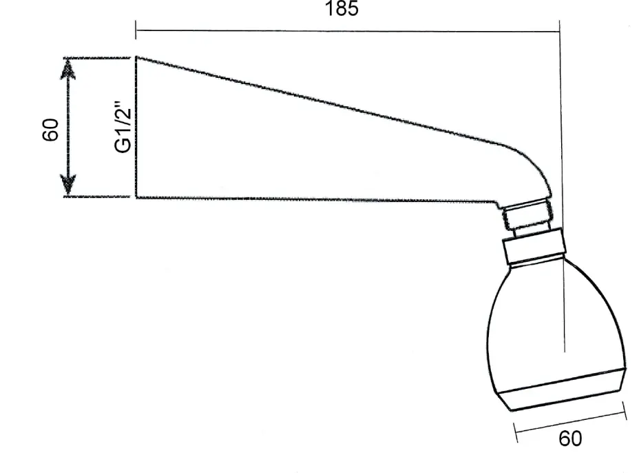 Sapho Nástěnná sprcha s otočným kloubem, bronz 9046