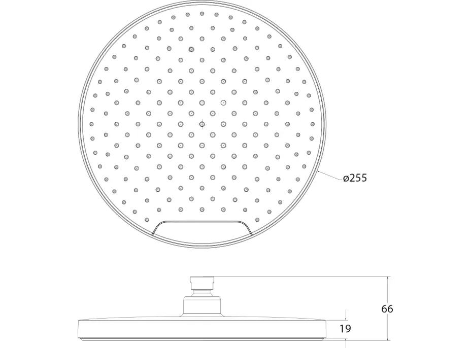 Sapho Hlavová sprcha, průměr 255mm, ABS/černá mat SK151B
