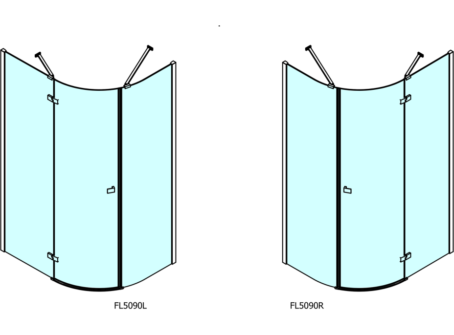 Polysan FORTIS LINE čtvrtkruhová sprchová zástěna 1200x900x2000, pravá FL5290R