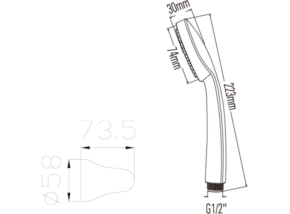 Bruckner Sprchová souprava, výklopný držák, hadice 1500mm, chrom 621.100.1