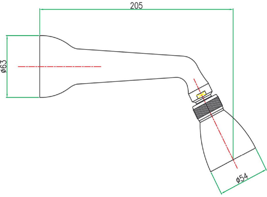 Sapho Nástěnná sprcha s otočným kloubem, chrom/zlato 9042