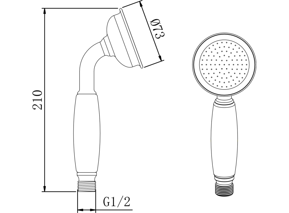 Sapho EPOCA ruční sprcha, 210mm, mosaz/bronz DOC106
