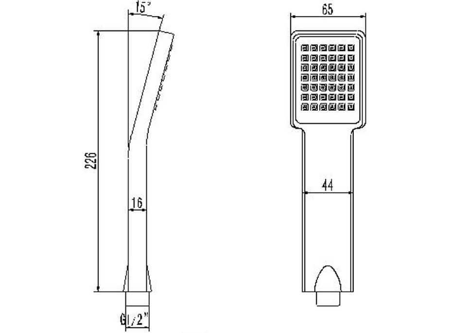 Sapho GINKO ruční sprcha, 226mm, ABS/chrom 1101-16