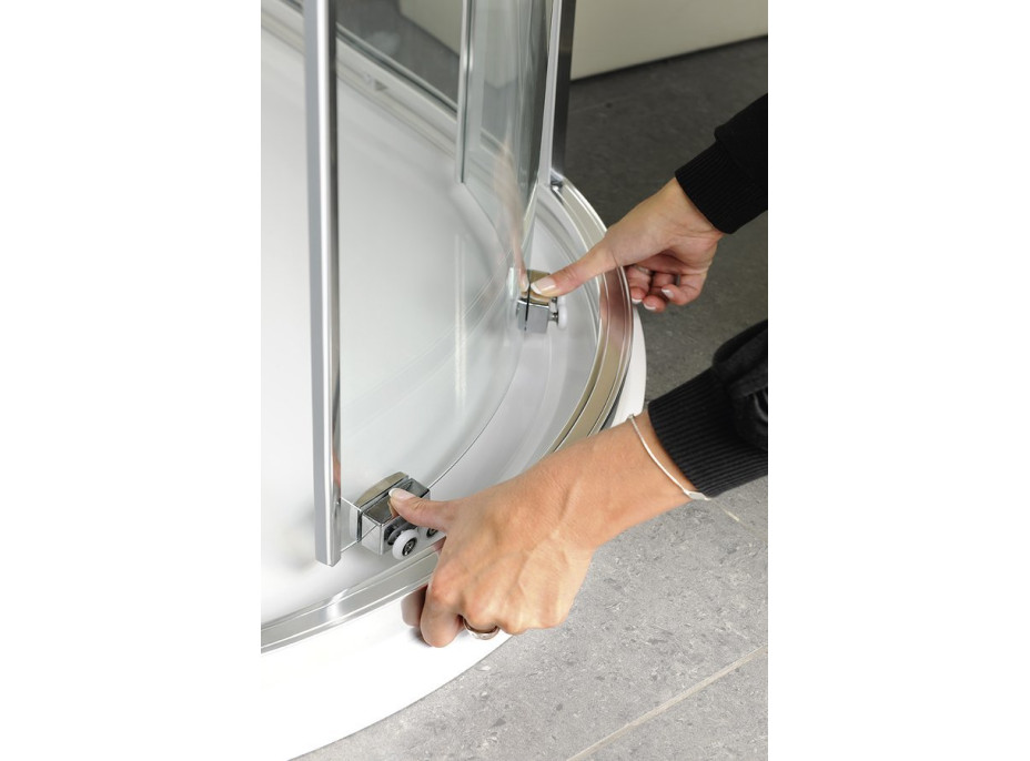 Polysan LUCIS LINE čtvrtkruhová sprchová zástěna, 900x900mm, R550, čiré sklo DL2615