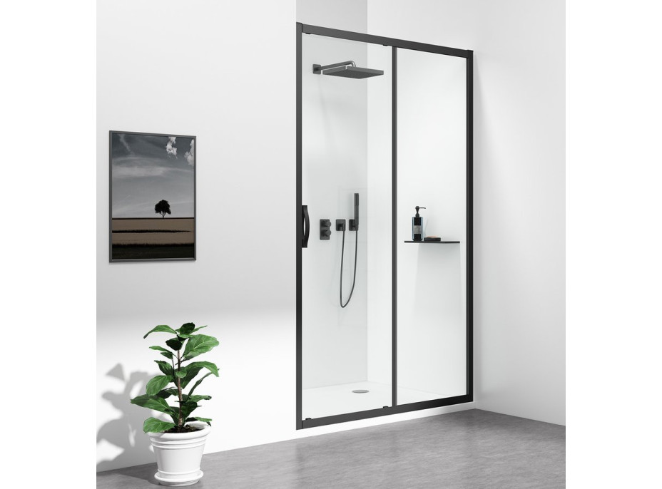 Gelco SIGMA SIMPLY BLACK sprchové dveře posuvné 1000 mm, čiré sklo GS1110B