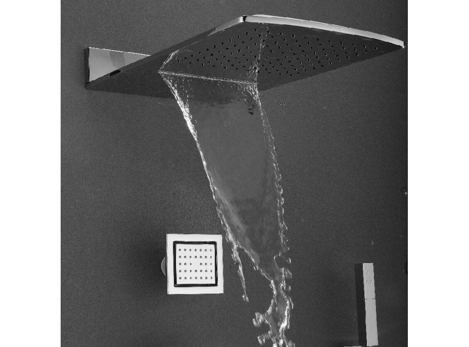 Sapho Nástěnná hlavová sprcha s kaskádou 600x320mm, chrom DC456