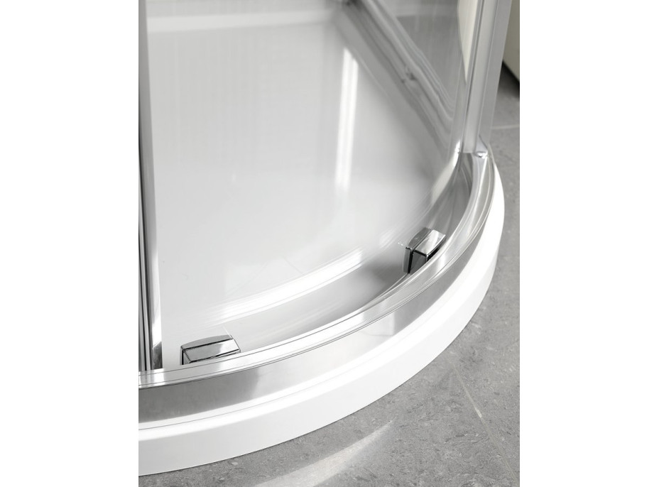 Polysan LUCIS LINE čtvrtkruhová sprchová zástěna, 900x900mm, R550, čiré sklo DL2615