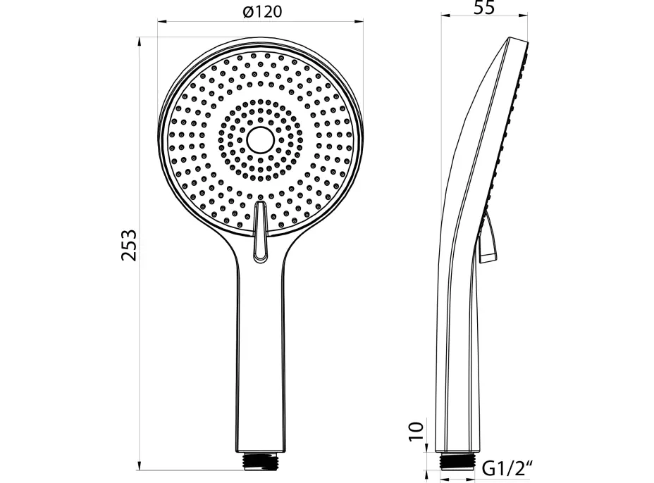 Sapho Ruční masážní sprcha, 3 režimy sprchování, průměr 120 mm, ABS/chrom SK879