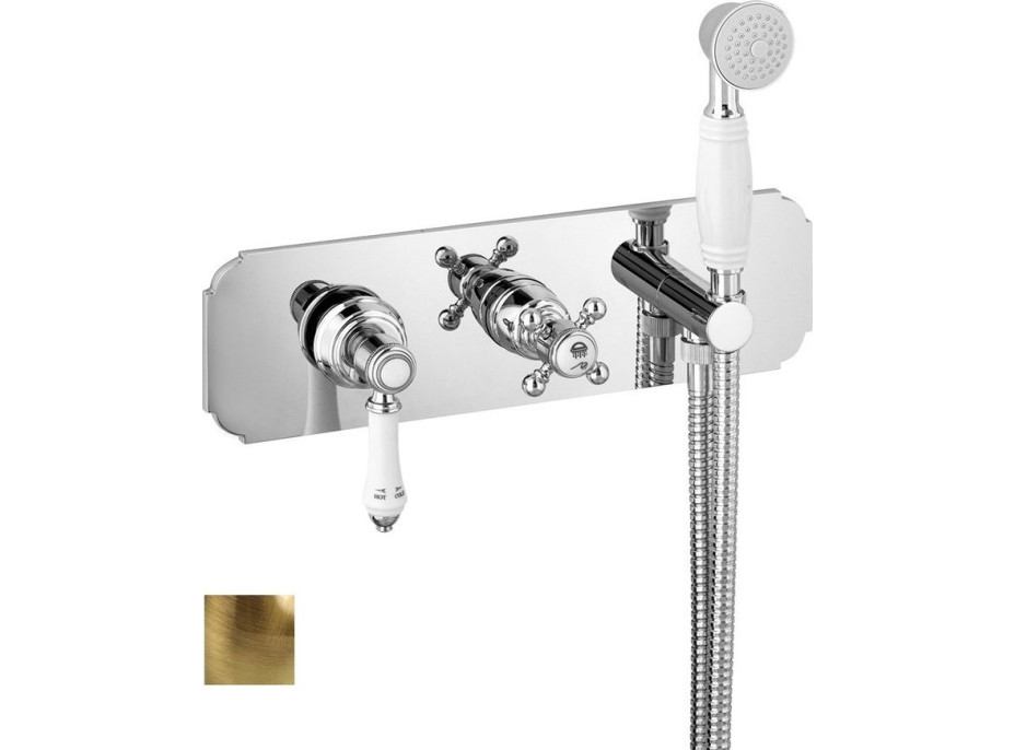 Sapho VIENNA podomítková sprchová baterie s ruční sprchou, 3 výstupy, bronz VO143BR