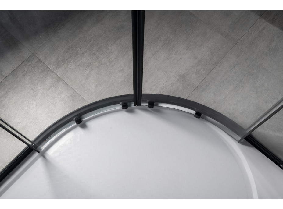Gelco SIGMA SIMPLY BLACK čtvrtkruhová sprchová zástěna 900x900 mm, R550, čiré sklo GS5590B