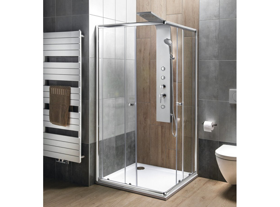 Aqualine AGGA čtvercová sprchová zástěna 900x900mm, čiré sklo HLF909Y