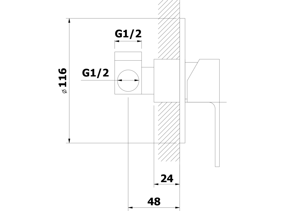 Bruckner SIEGER podomítková sprchová baterie, 1 výstup, chrom 914.041.1