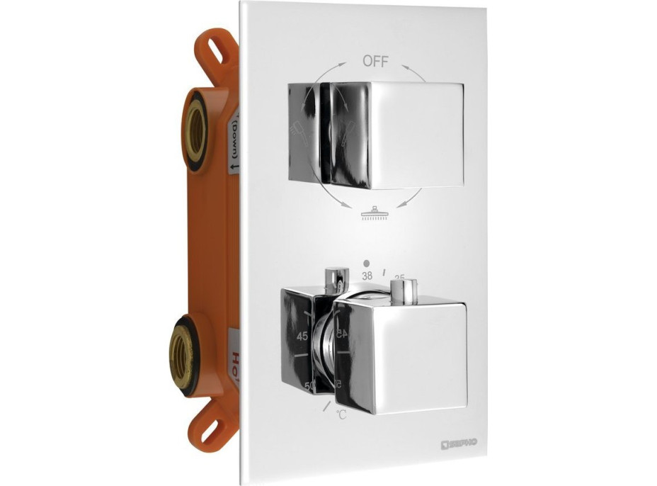 Sapho LATUS podomítková sprchová termostatická baterie, box, 3 výstupy, chrom 1102-63