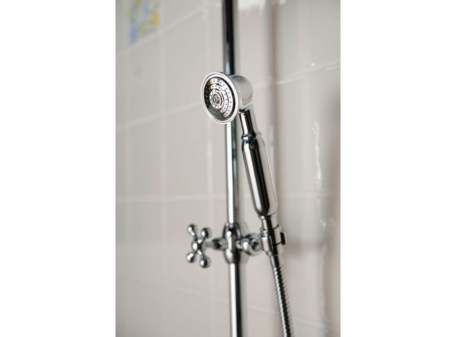 Sapho VANITY sprchový sloup k napojení na baterii, hlavová, ruční sprcha, chrom SET061