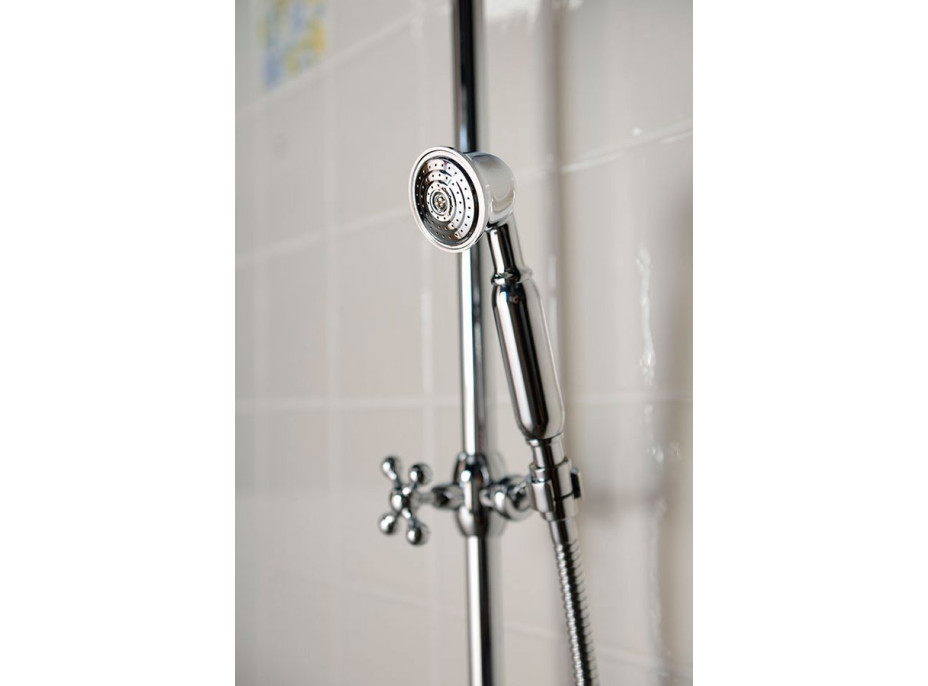Sapho VANITY sprchový sloup k napojení na baterii, hlavová, ruční sprcha, chrom SET061