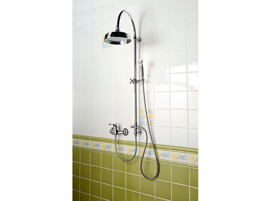 Sapho VANITY sprchový sloup k napojení na baterii, hlavová, ruční sprcha, chrom SET061