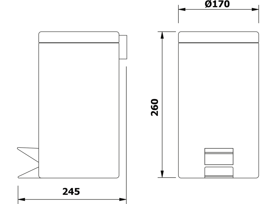 Aqualine SIMPLE LINE odpadkový koš kulatý 3l, bílá 28103