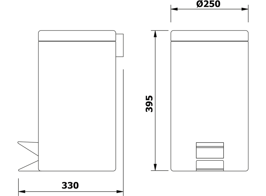 Aqualine SIMPLE LINE odpadkový koš kulatý 12l, nerez lesk 27112