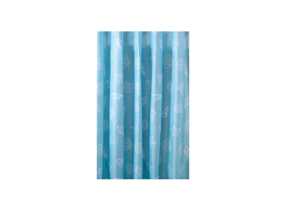 Aqualine Sprchový závěs 180x200cm, polyester, modrá, mušle ZP006