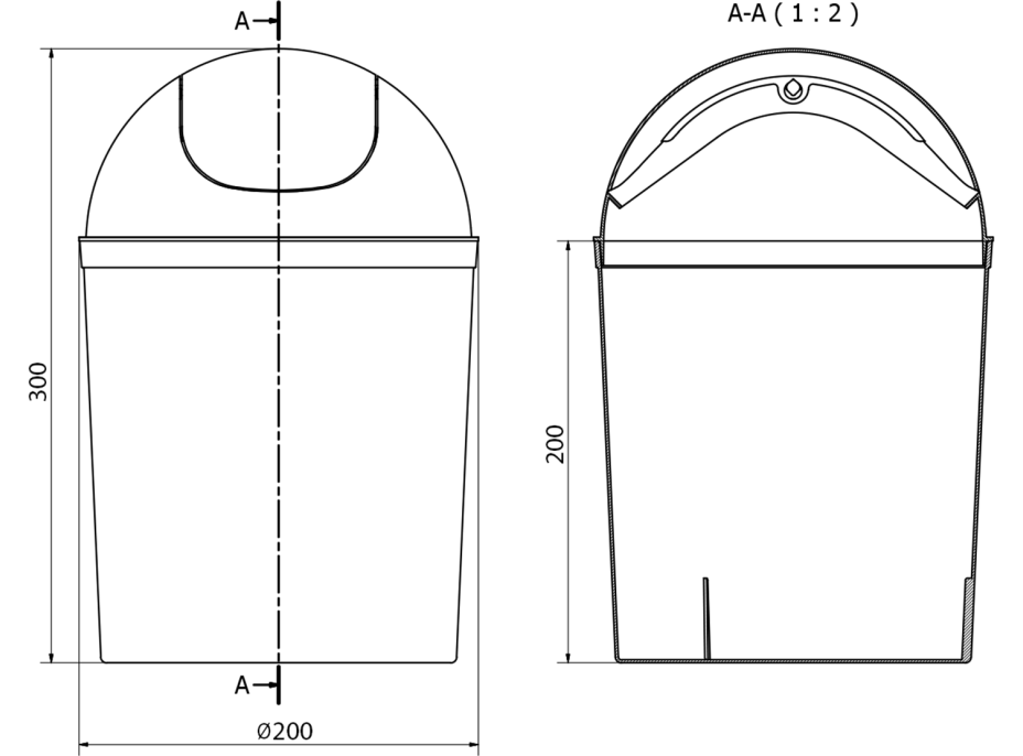 Aqualine Odpadkový koš výklopný, 5l, plast, bílá 20309