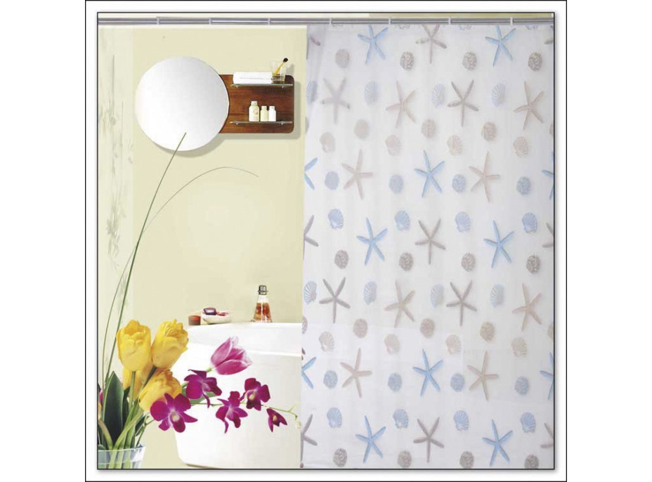 Aqualine Sprchový závěs 180x200cm, vinyl, hvězdice ZV016