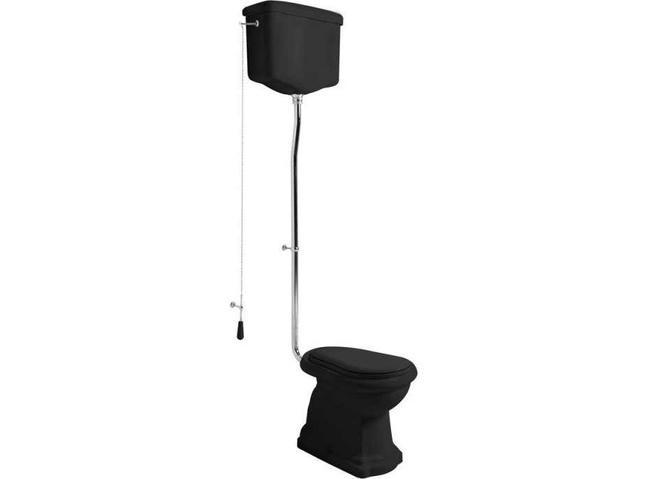 Kerasan RETRO WC mísa stojící, 38, 5x59cm, spodní odpad, černá mat 101031
