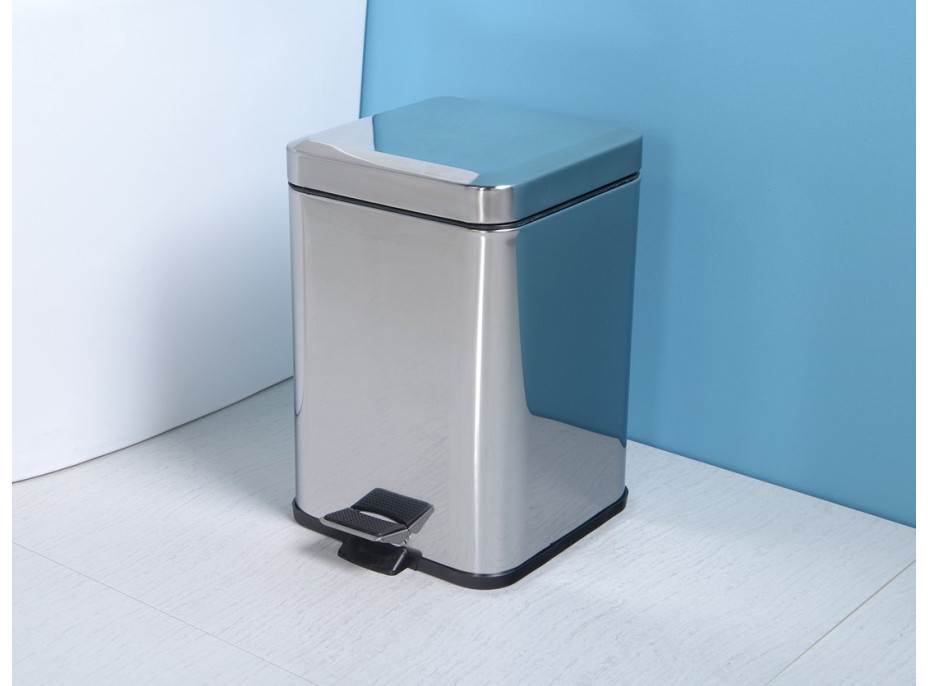 Aqualine SIMPLE LINE odpadkový koš hranatý 3l, nerez lesk GAQ003