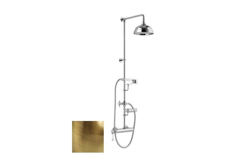 Sapho VIENNA sprchový sloup s pákovou baterií, mýdlenka, 1267mm, bronz VO139BR