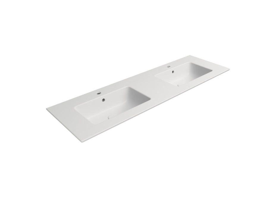 GSI PURA keramické dvojumyvadlo Slim 142x46cm, bílá mat 8889109