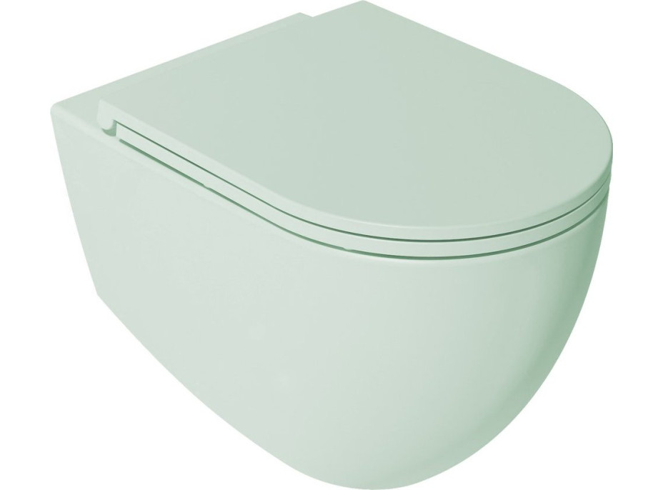 Isvea INFINITY WC sedátko, SLIM, odnímatelné, Soft Close, zelená mint 40KF0542I-S