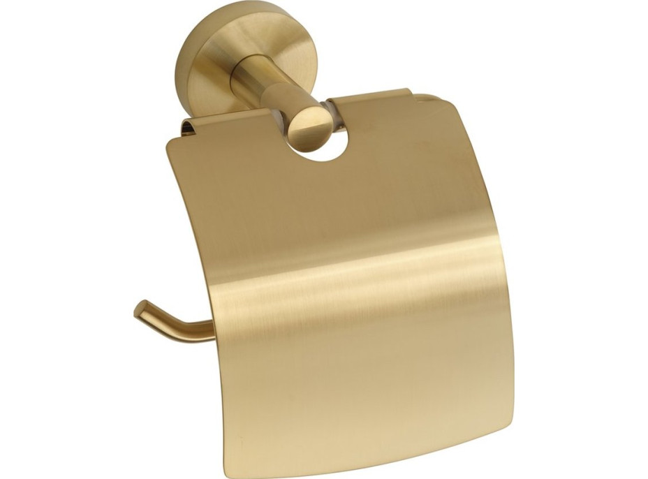 Sapho X-ROUND GOLD držák toaletního papíru s krytem, zlato mat XR732GB