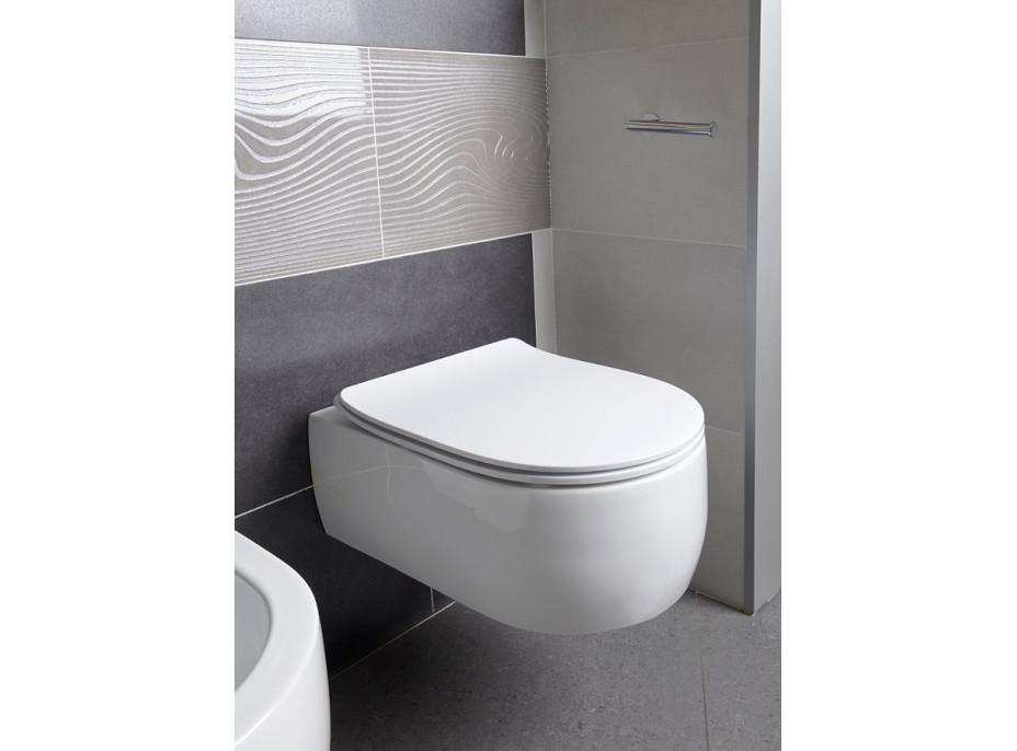 Kerasan FLO WC sedátko, SLIM, Soft Close, bílá 319101