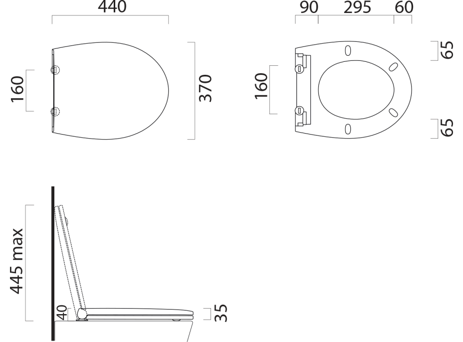 GSI MODO WC sedátko Soft Close, duroplast, černá mat/chrom MS93C26