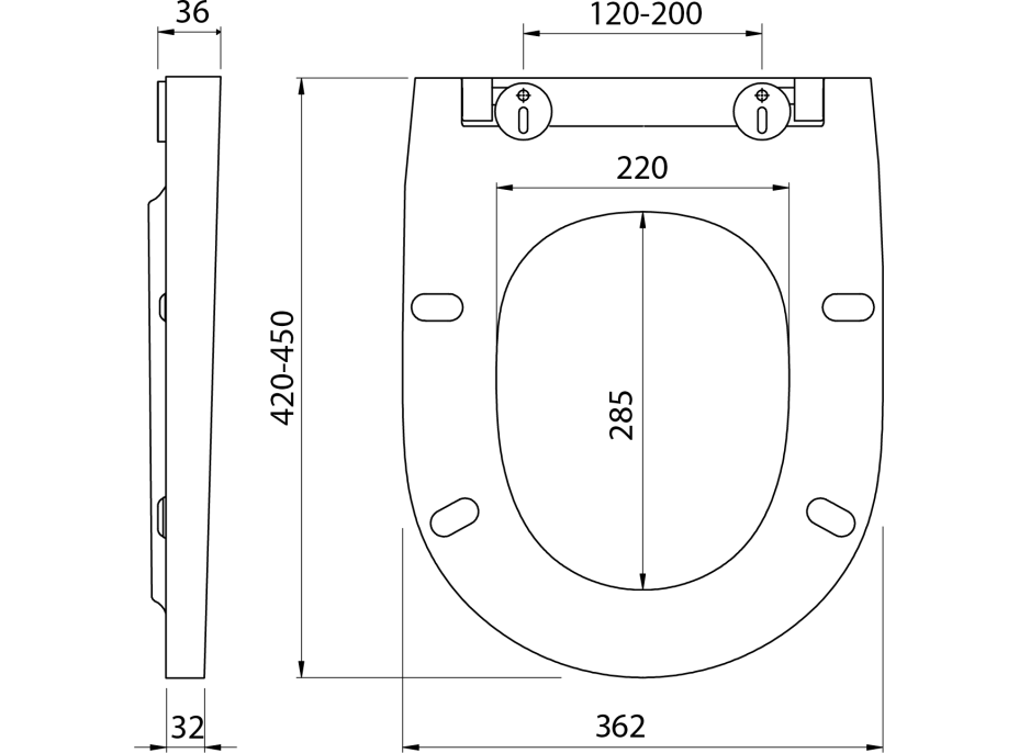 Bruckner DARIO WC sedátko, Slim, Soft Close, duroplast, bílá 301.403.4