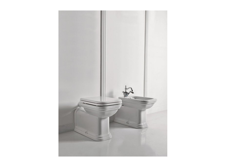 Kerasan WALDORF WC mísa stojící, 37x65cm, spodní/zadní odpad, bílá 411601