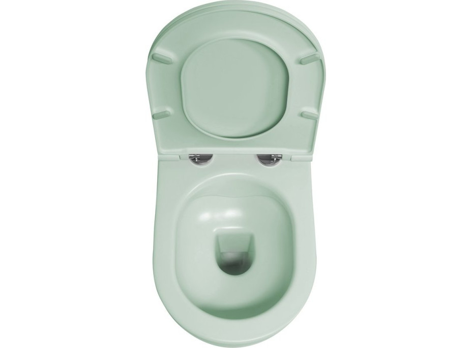 Isvea INFINITY závěsná WC mísa, Rimless, 36, 5x53cm, zelená mint 10NF02001-2T
