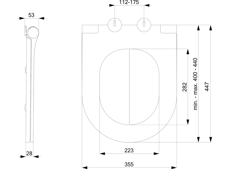 Sapho AVVA WC sedátko, SLIM, Soft Close, černá mat 100787-110