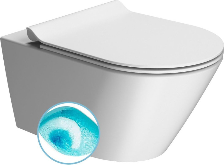 GSI KUBE X závěsná WC mísa, Swirlflush, 36x55cm, bílá dual-mat 941509