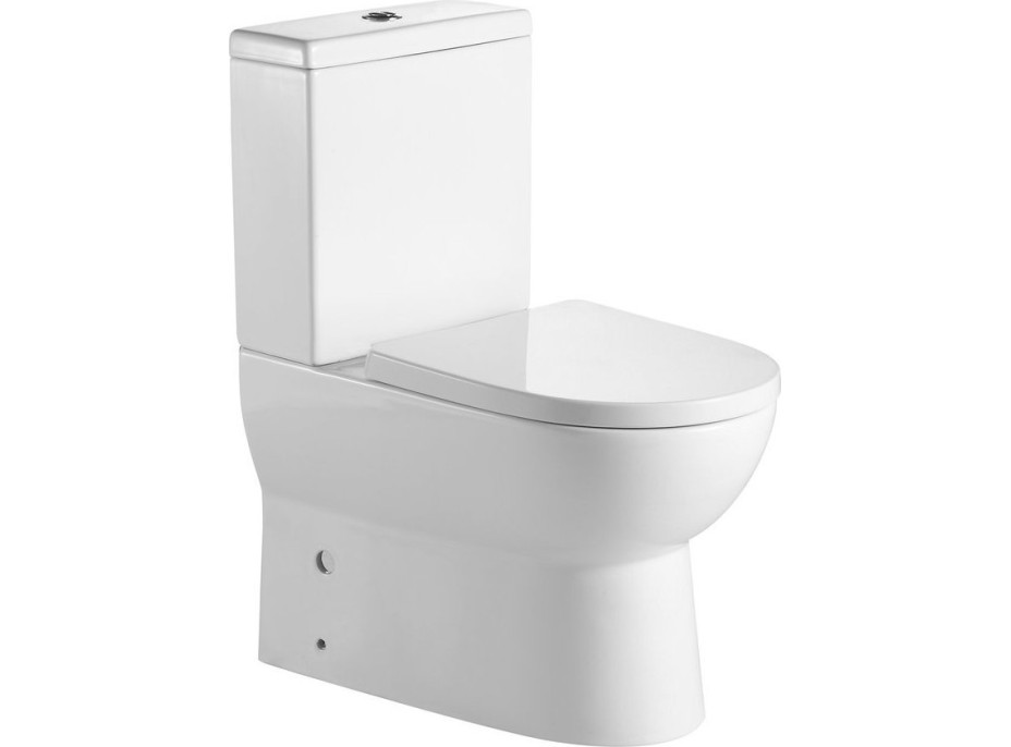 Aqualine JALTA WC kombi, Rimless, spodní/zadní odpad, bílá PB103RW