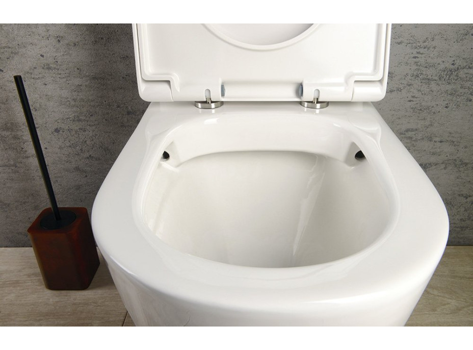 Sapho TURKU RIMLESS WC kombi zvýšený sedák, spodní/zadní odpad, bílá PC104WR