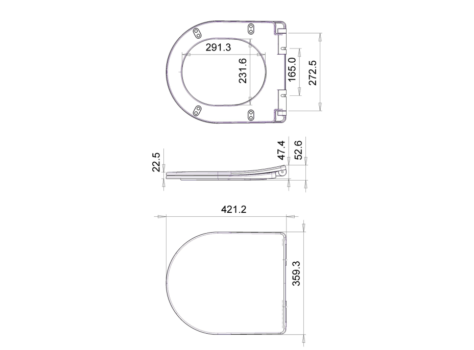 Aqualine VERMET WC sedátko, Soft Close, bílá VRS008