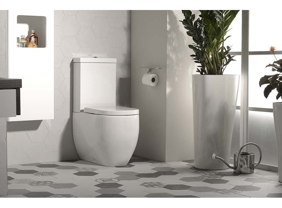 Kerasan FLO WC kombi mísa 36x60cm, spodní/zadní odpad, bílá 311701