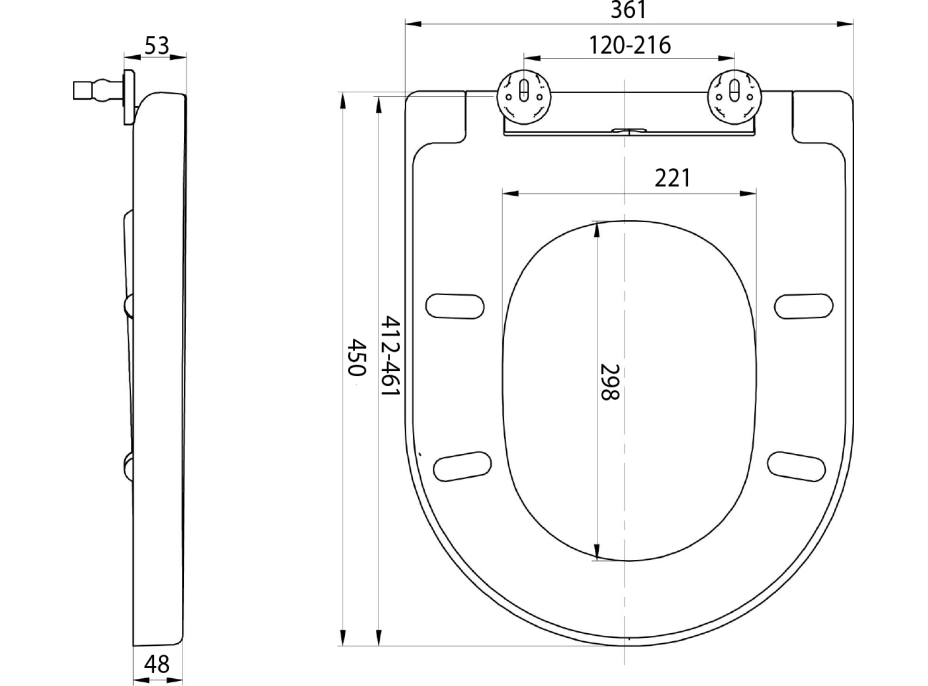 Aqualine DONA WC sedátko, Soft Close, bílá FD121